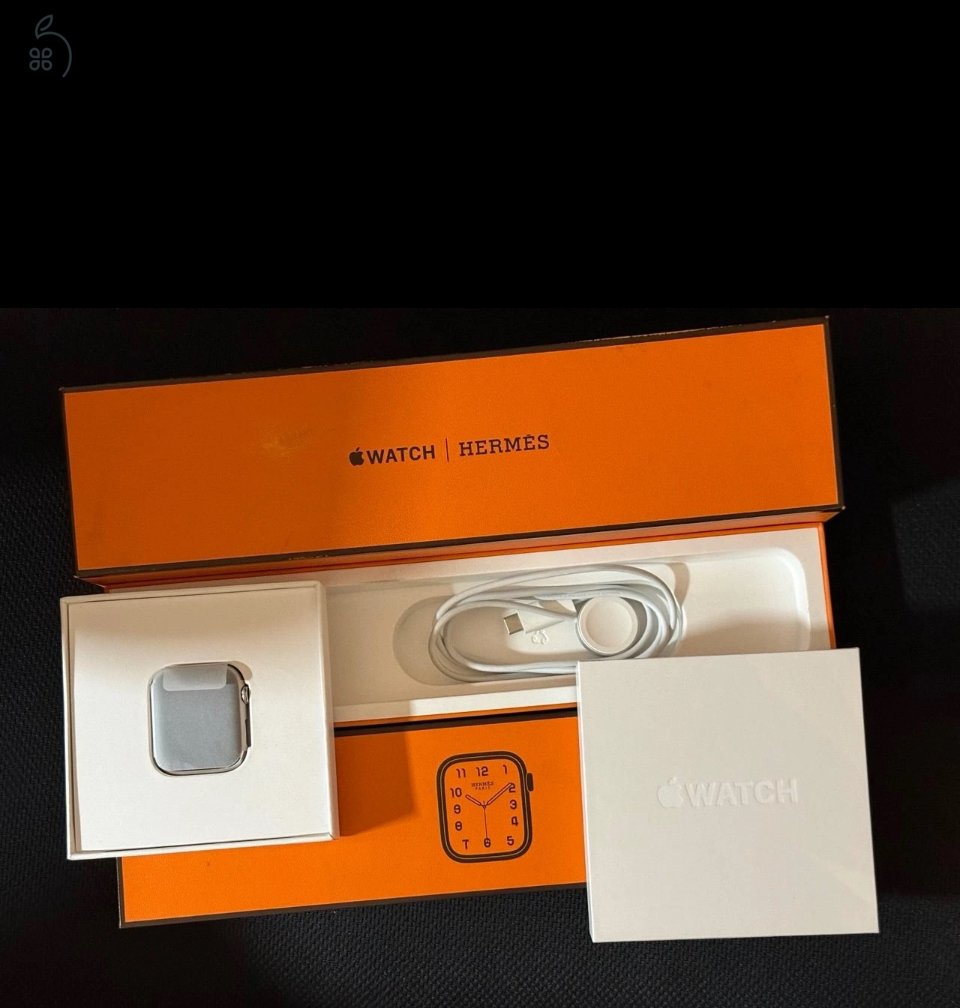 Apple Watch Hermes  7 45 mm rozsdamentes acél, ezüst tok, eredeti csomagolás 