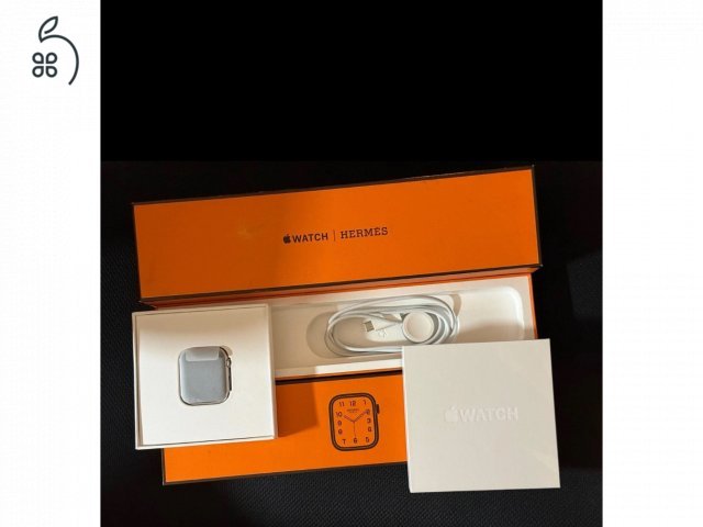 Apple Watch Hermes  7 45 mm rozsdamentes acél, ezüst tok, eredeti csomagolás 
