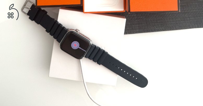 Apple Watch Hermes  7 45 mm rozsdamentes acél, ezüst tok, eredeti csomagolás 