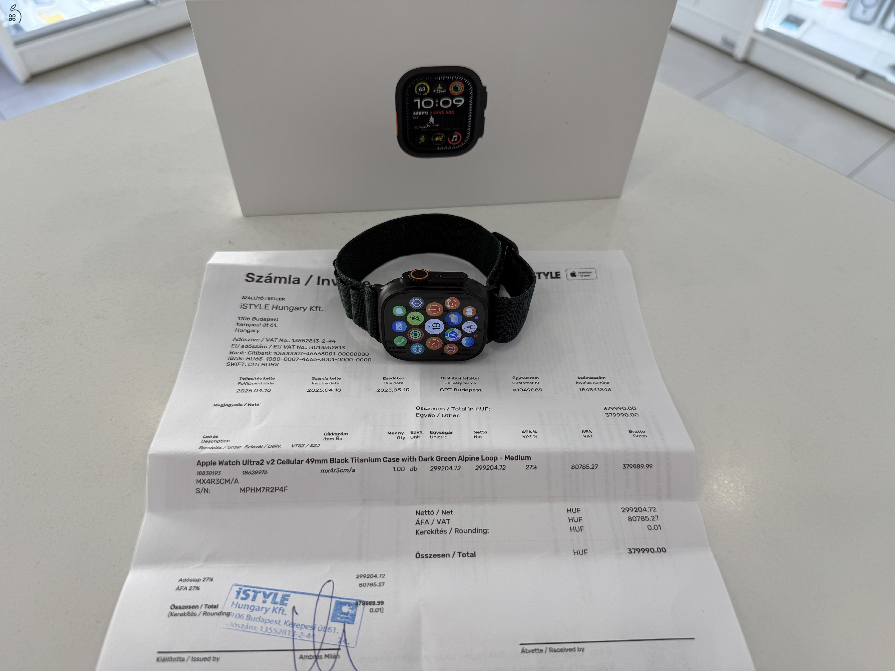 Apple Watch Ultra 49mm Black Újszerű/2028.05.10. Gar./Akku 100%/p4424