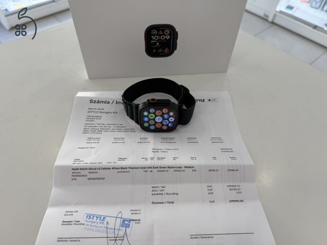 Apple Watch Ultra 49mm Black Újszerű/2028.05.10. Gar./Akku 100%/p4424