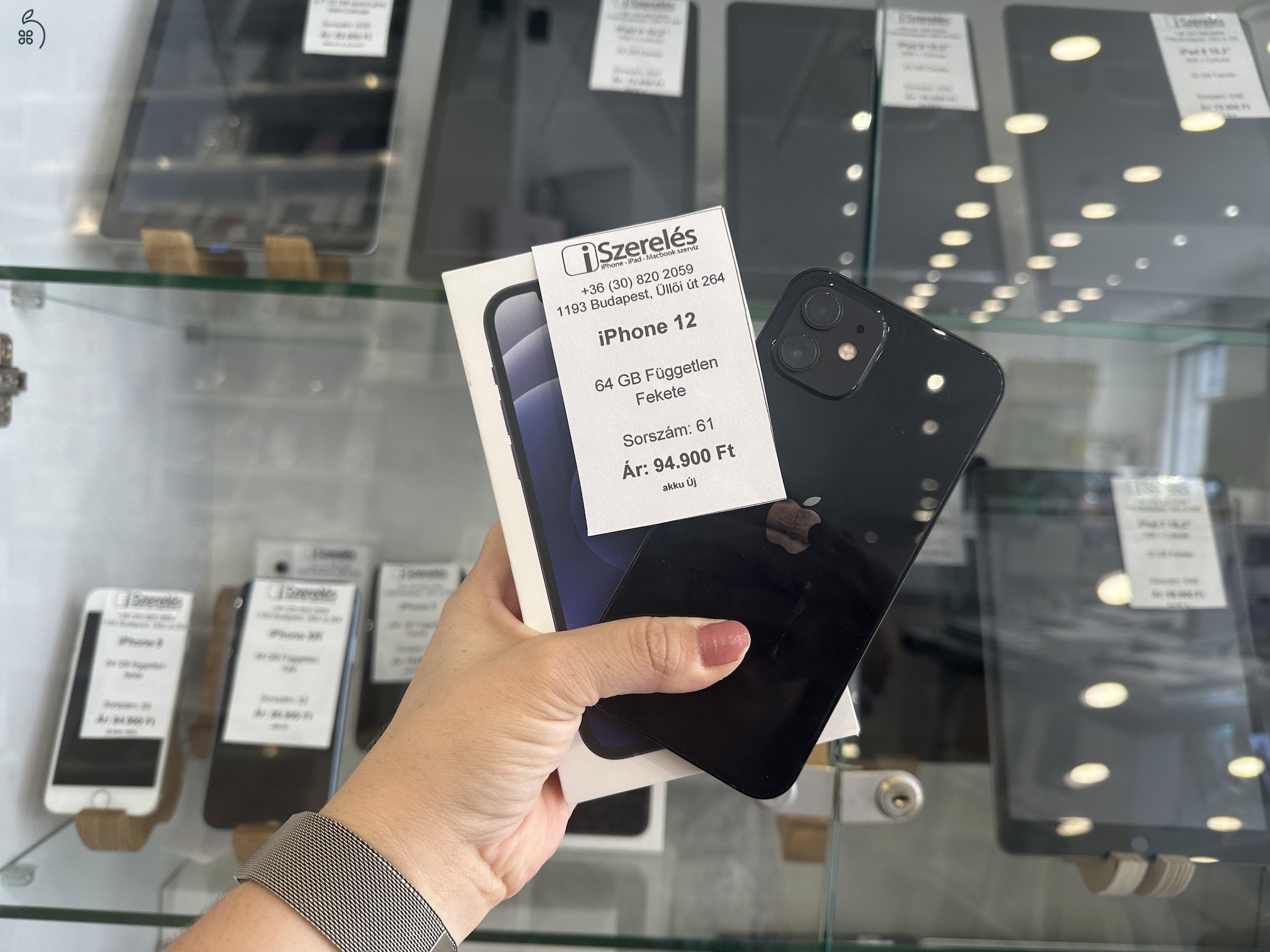 iPhone 12 64GB független fekete új akkumulátorral (61) iszerelés.hu
