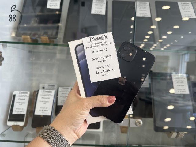iPhone 12 64GB független fekete új akkumulátorral (61) iszerelés.hu