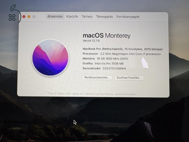 Eladó MacBook Pro 15