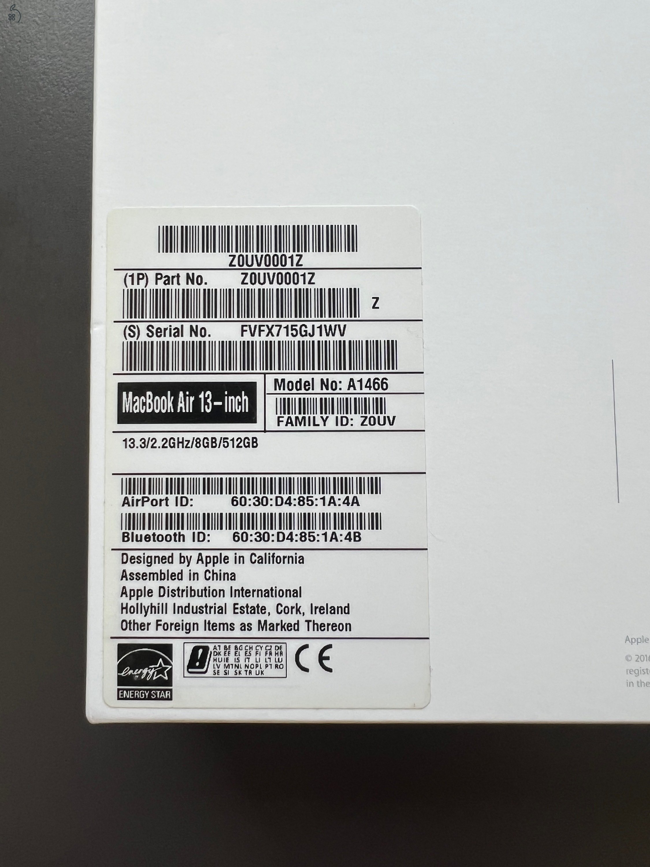 Eladó MacBook Air 