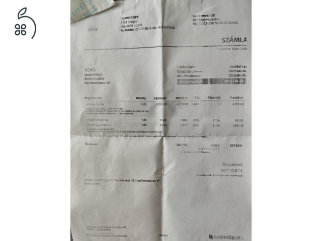 Eladó iPhone 15 PRO kihasználatlanság miatt 