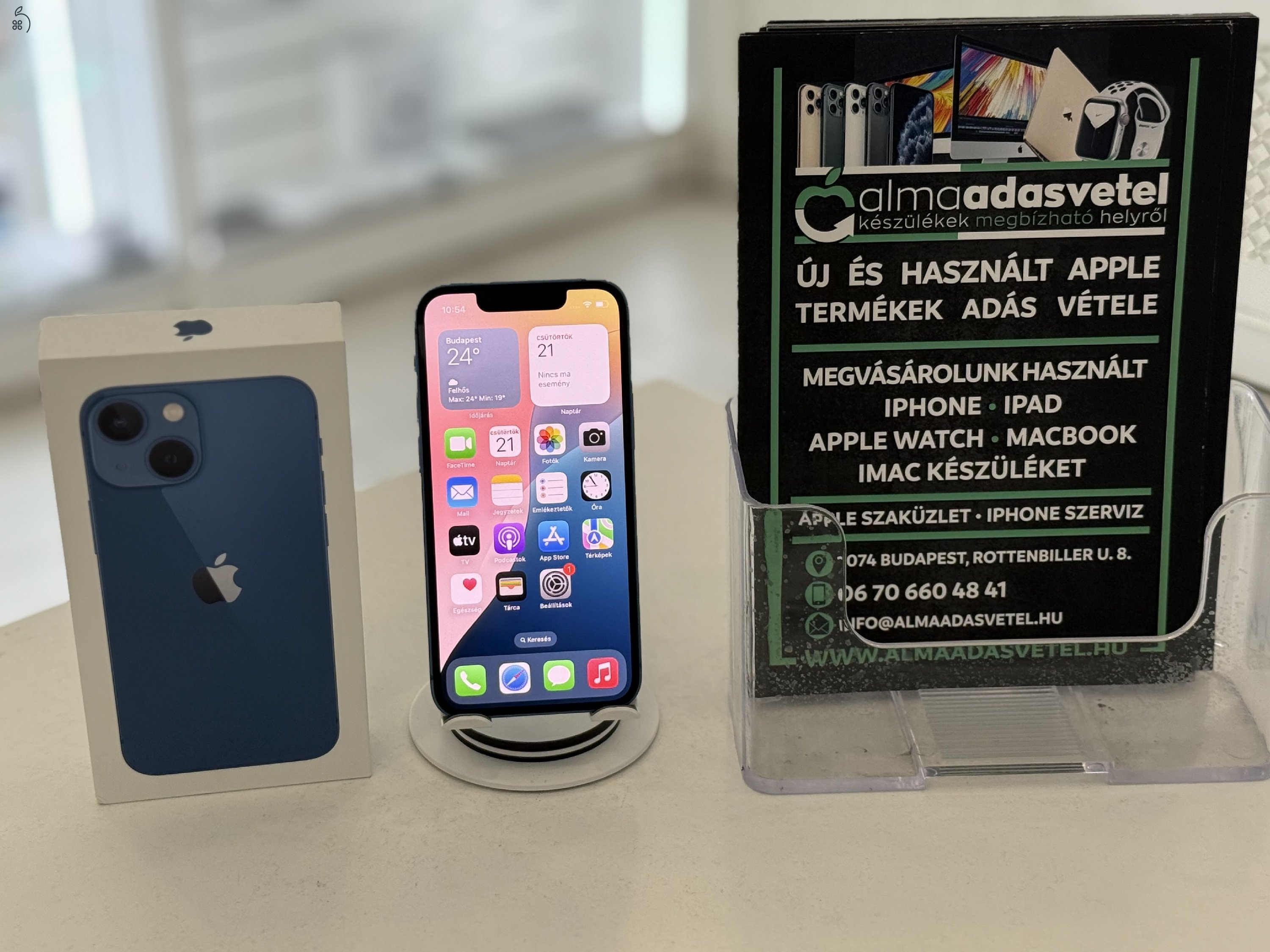 iPhone 13 Mini 256GB Vodafone Újszerű/1-3 hónap gar./Akku 100%/p4426