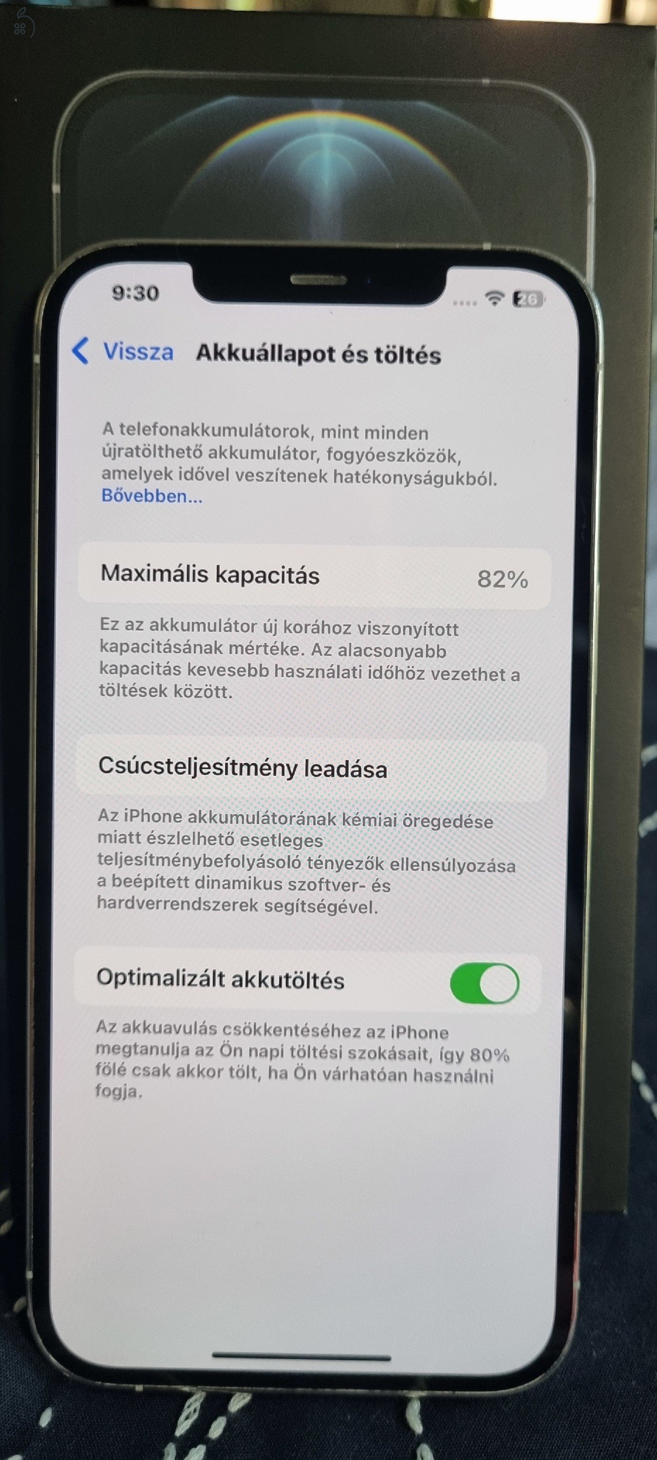  iPhone 12 Pro Max, Silver, 128GB, megkímélt, kártyafüggetlen
