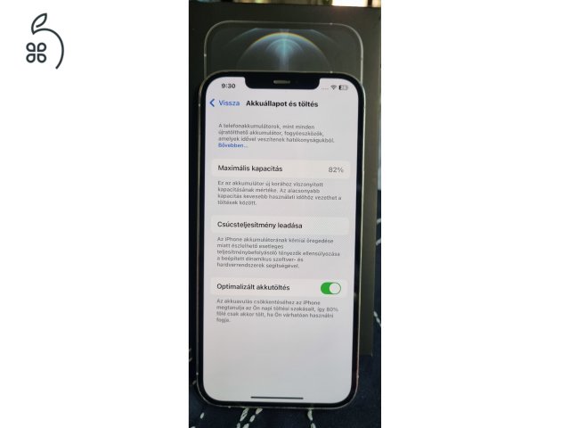  iPhone 12 Pro Max, Silver, 128GB, megkímélt, kártyafüggetlen