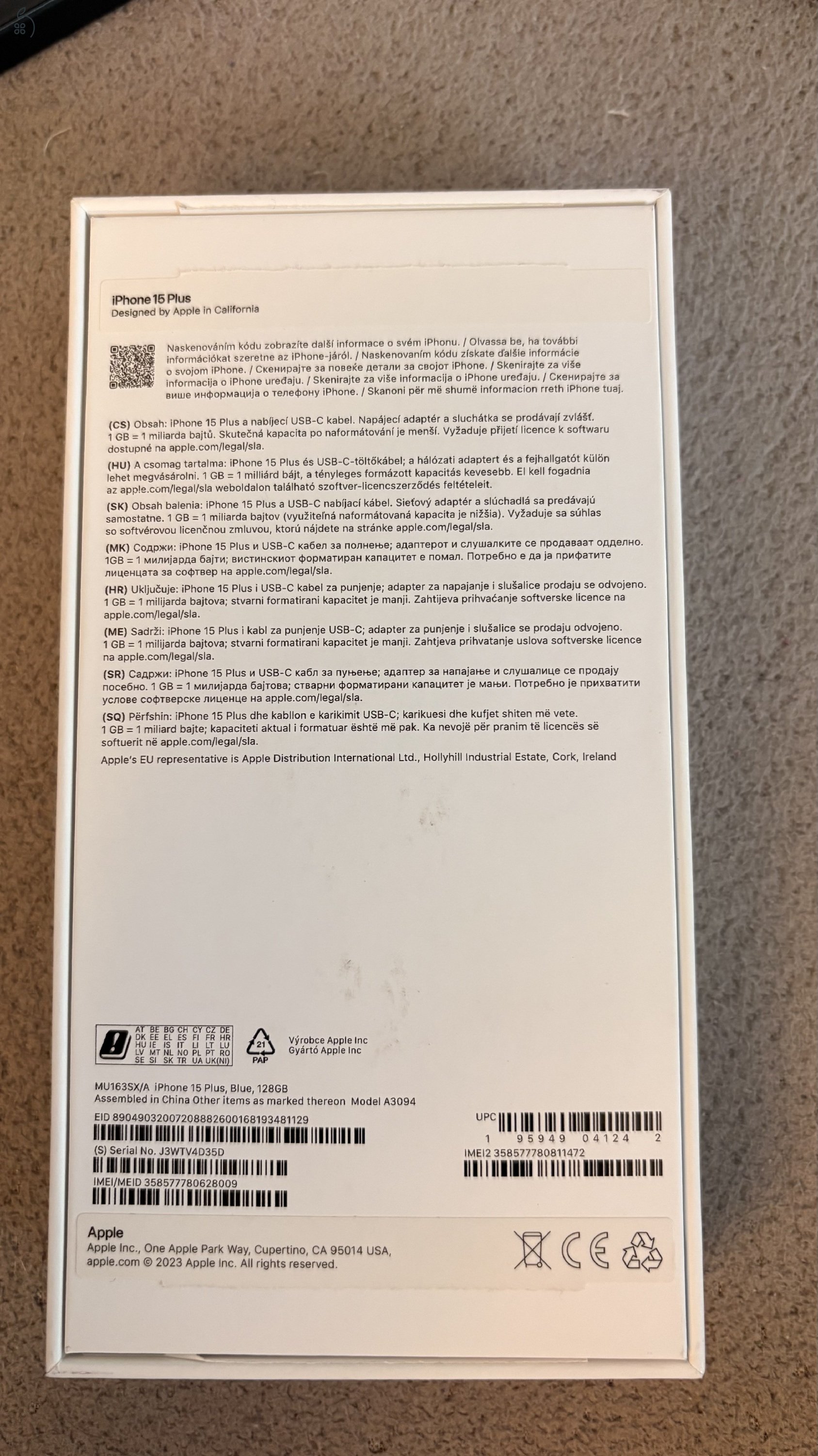Iphone 15 plus + 2 eredeti apple tok!