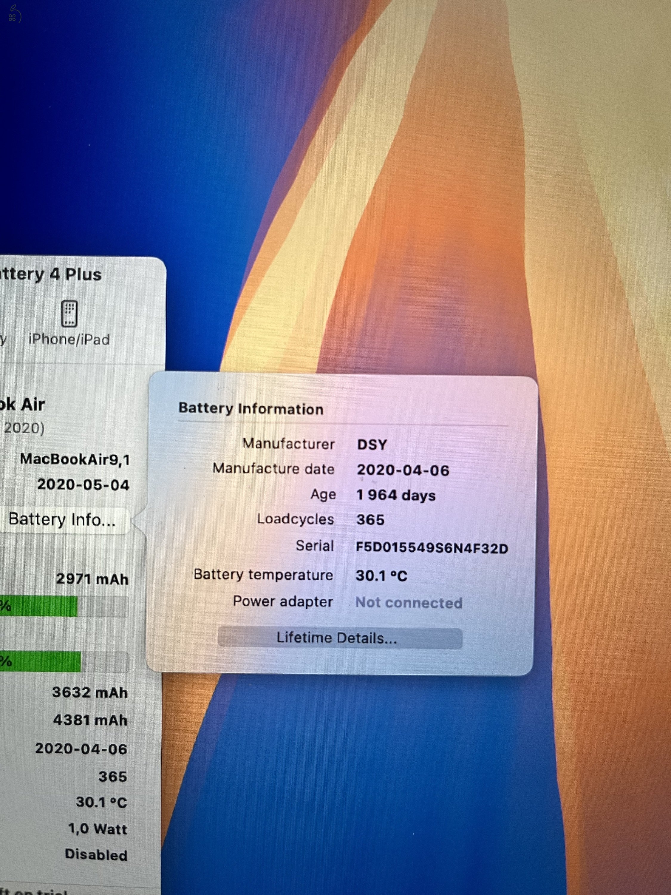 MacBook air 13,3 4 mag, i5, 8gb, 250 Gb, 2020.