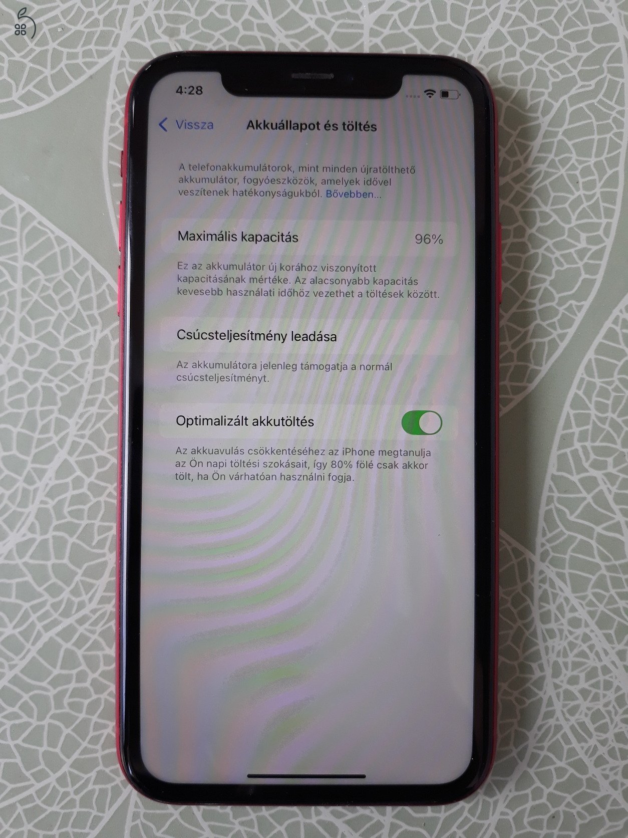 Iphone XR, piros