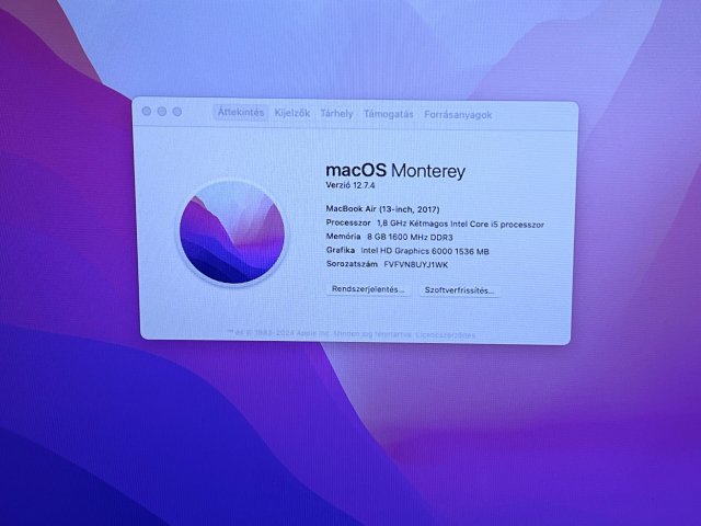 Hibátlan MacBook Air 2017 13 128GB 2 ÉV Garanciával Számlával