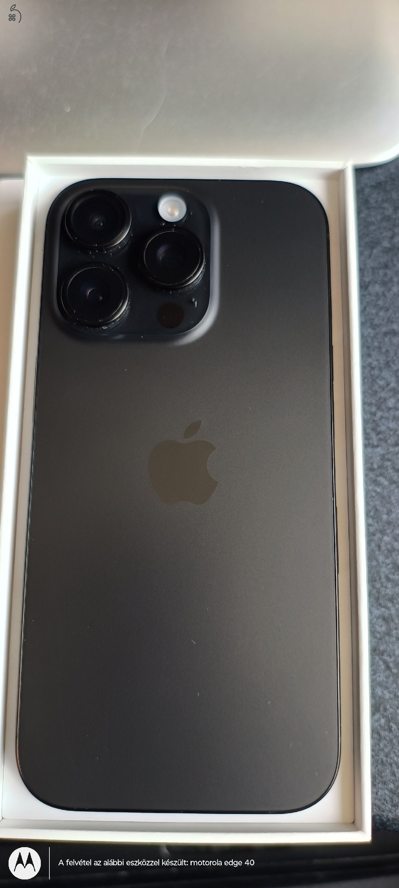 Iphone 16 Pro black titanium,128 gb gyonyoru allapotban,fuggetlen,Apple garanciaval