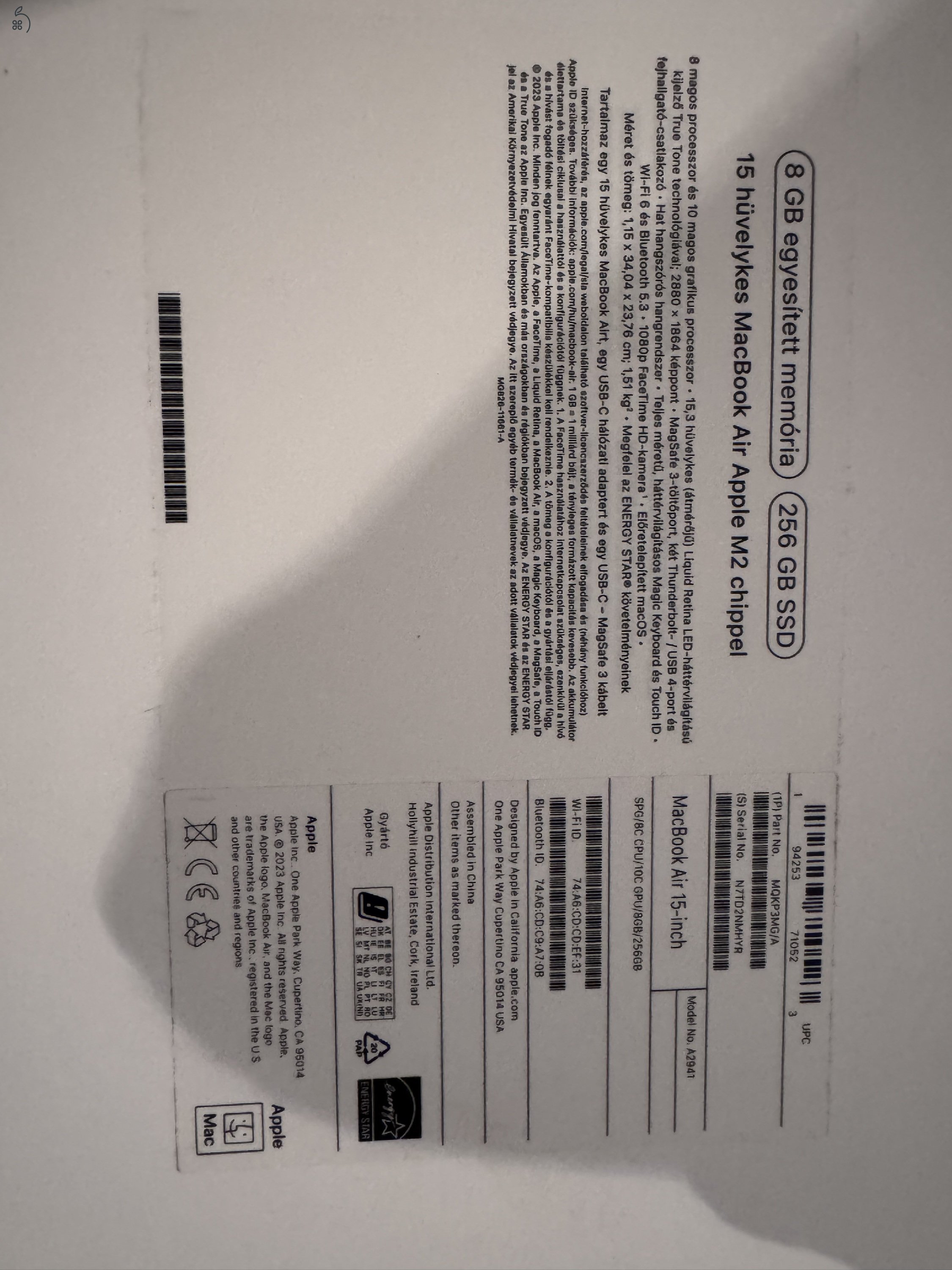 Eladó Újszerű Macbook Air Apple M2