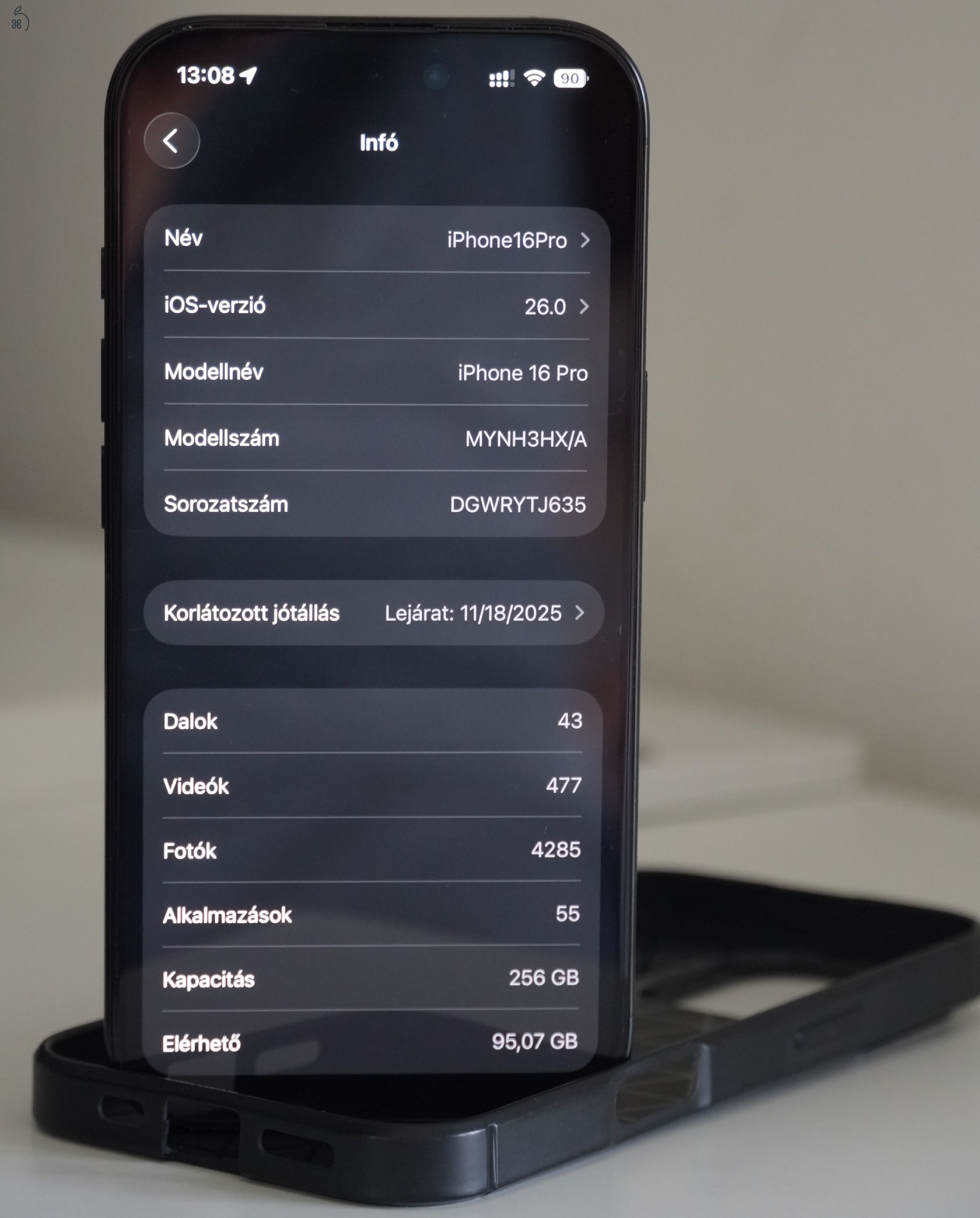 iPhone 16 Pro Black 256 Gb - hálózat független