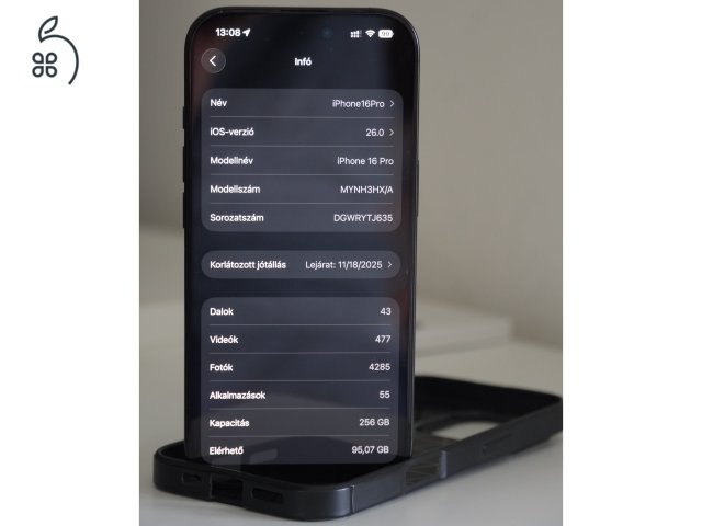 iPhone 16 Pro Black 256 Gb - hálózat független