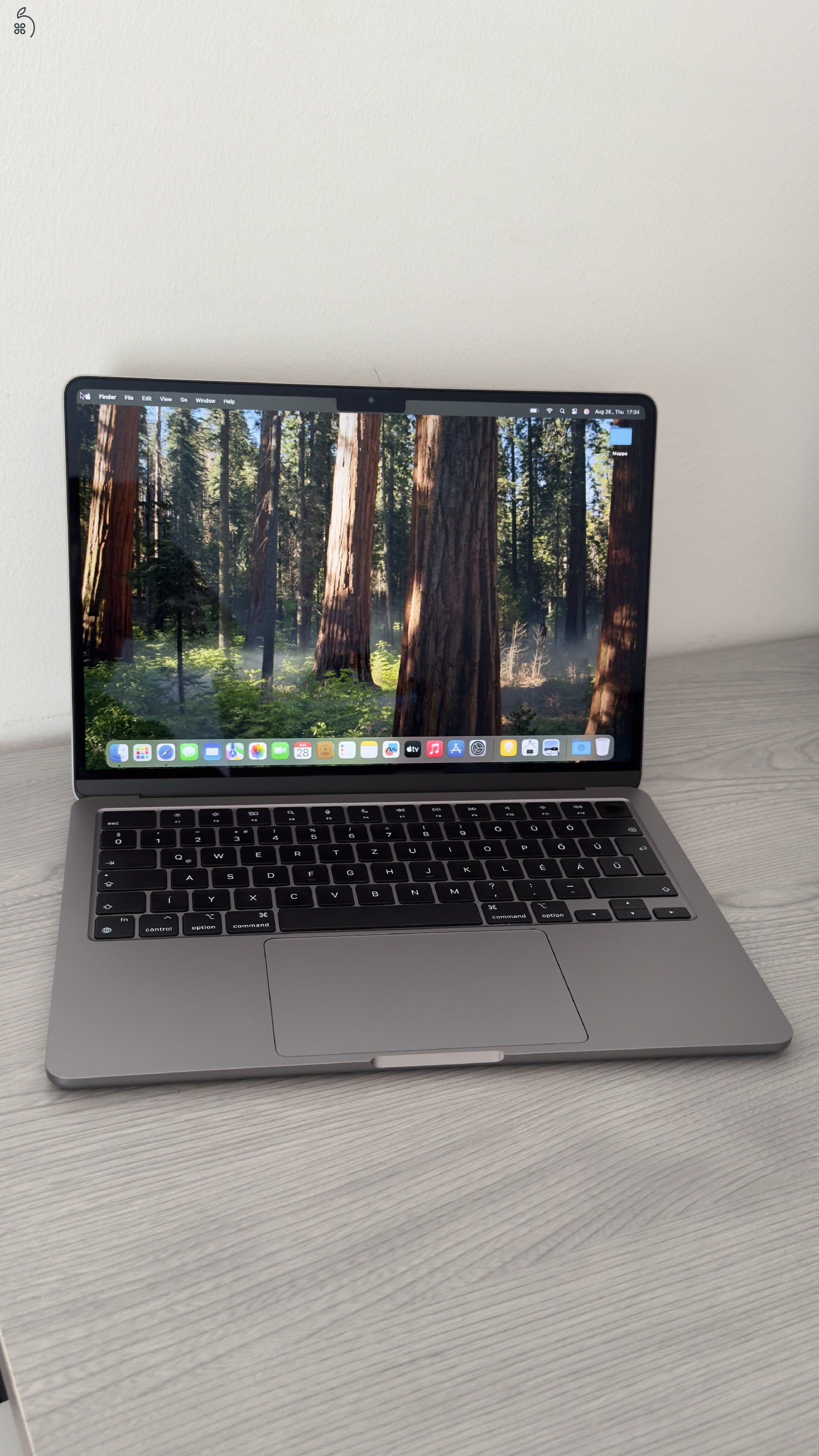 Apple Macbook Air M2 /asztroszürke, 8/256, HU bill, 100% akku, garanciás/