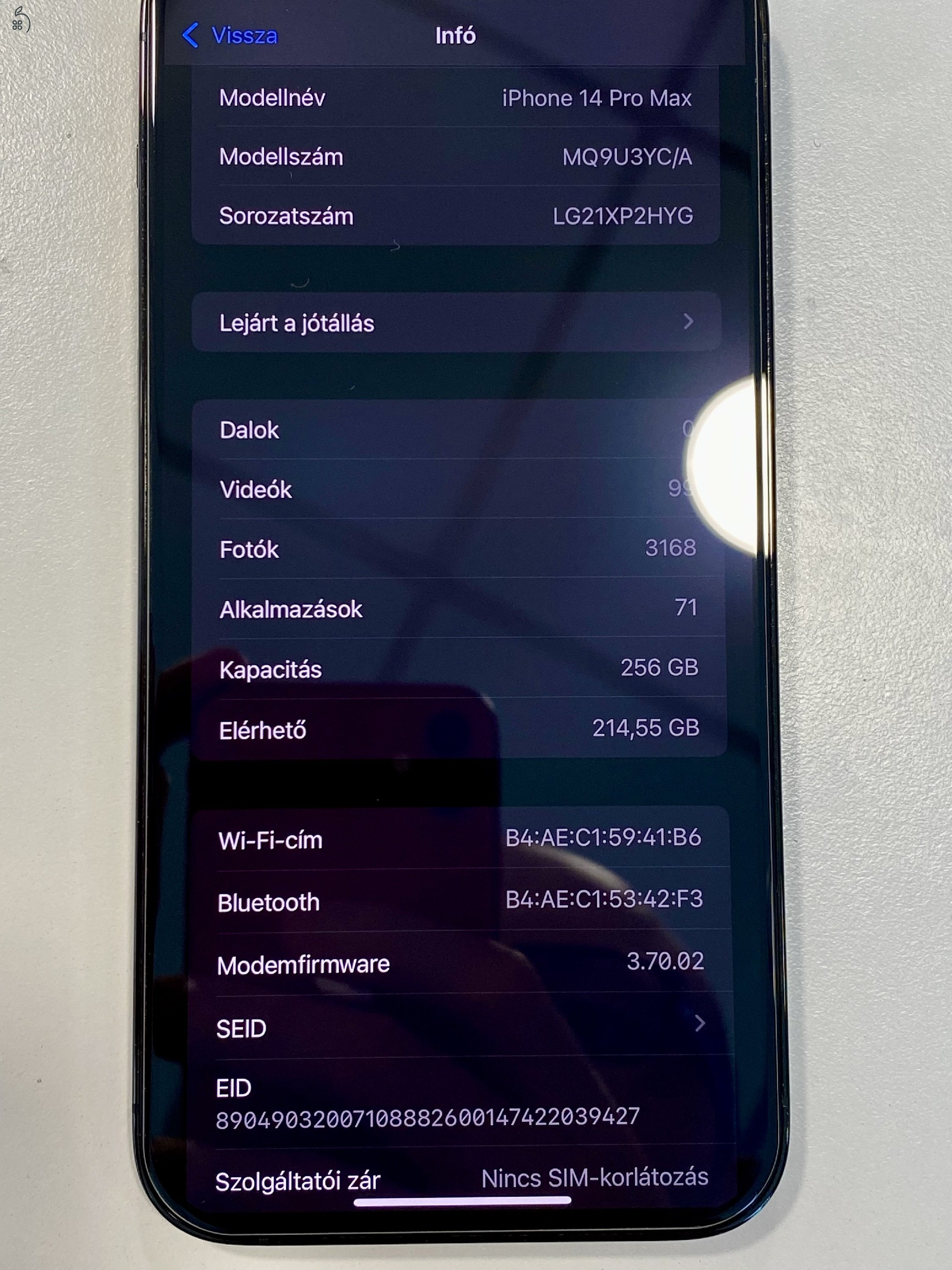Megkímélt iPhone 14 Pro Max 256GB space black