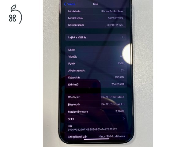 Megkímélt iPhone 14 Pro Max 256GB space black