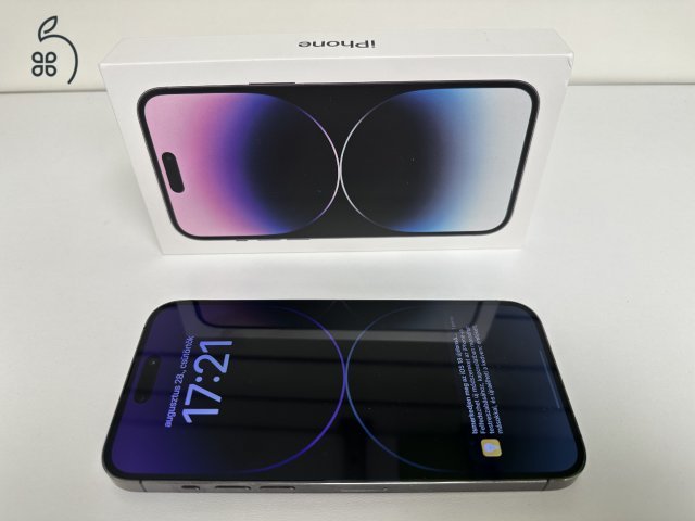 Üzletből, garanciával, iPhone 14 Pro Max 512 Lila, újszerű állapot, doboz, kábel