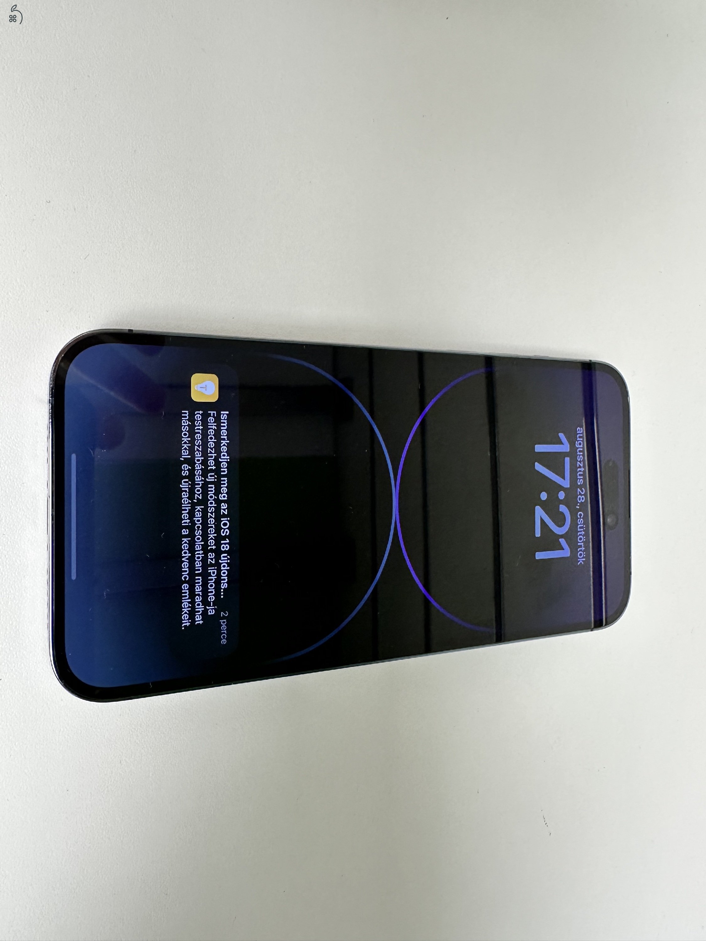 Üzletből, garanciával, iPhone 14 Pro Max 512 Lila, újszerű állapot, doboz, kábel