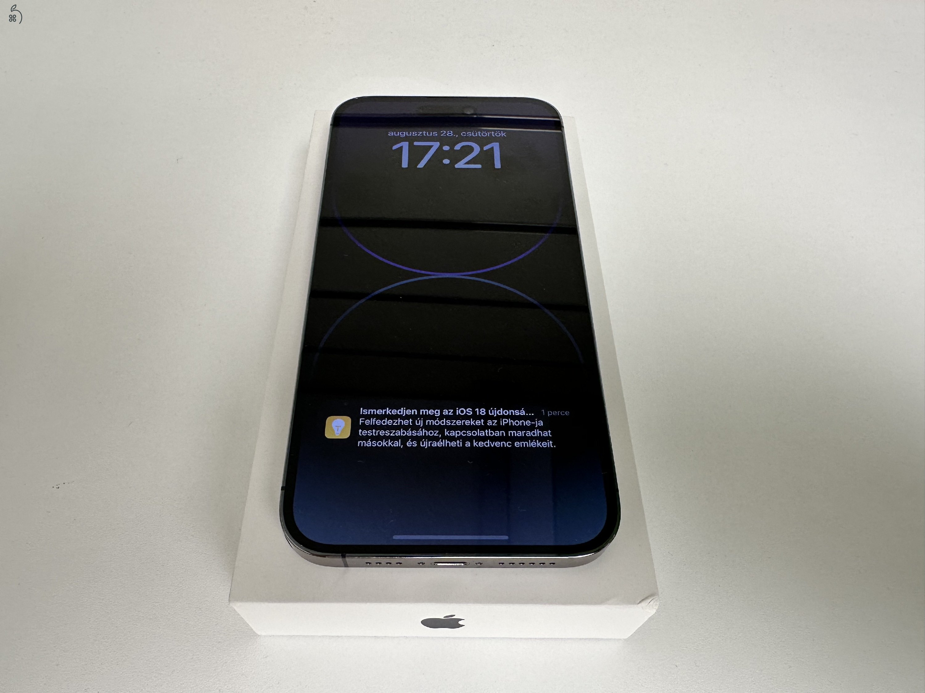 Üzletből, garanciával, iPhone 14 Pro Max 512 Lila, újszerű állapot, doboz, kábel