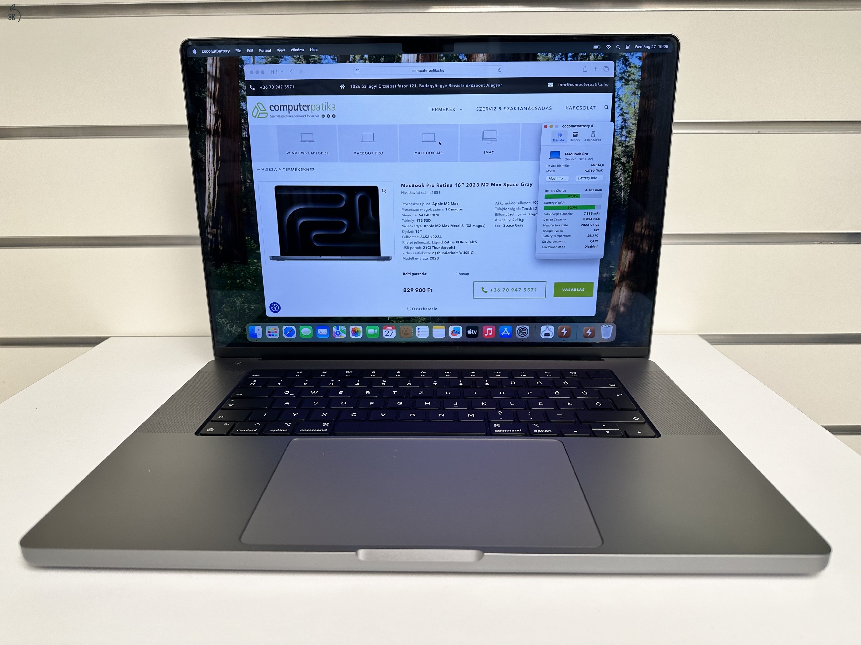 Üzletből, garanciával, MacBook Pro Retina 16″ M2 Max 64GB RAM/38Mag GPU/1TB SSD Space Gray