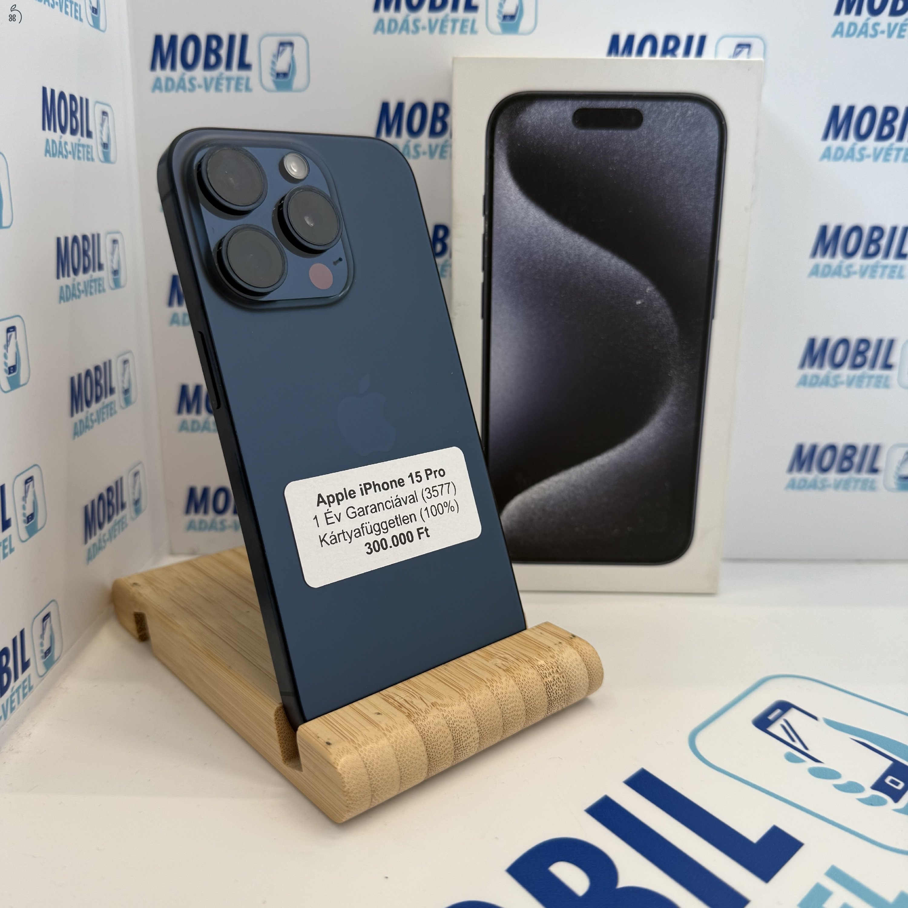 Apple iPhone 15 Pro 128GB, Kártyafüggetlen, 1 Év Garanciával