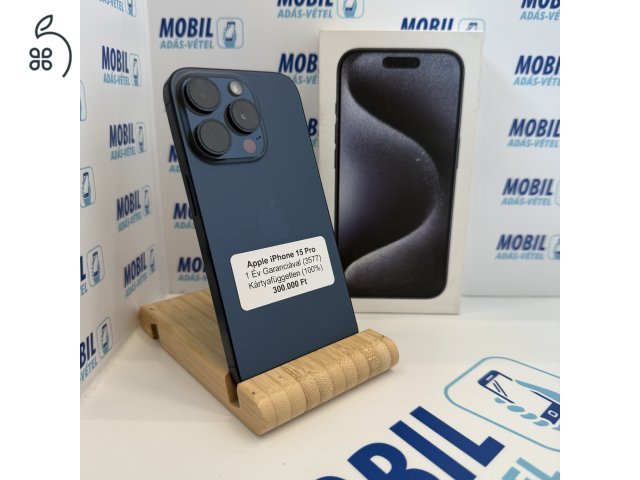 Apple iPhone 15 Pro 128GB, Kártyafüggetlen, 1 Év Garanciával