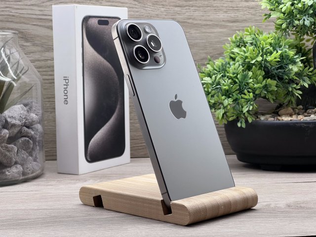 iPhone 15 Pro Max Natural Titanium 256GB 2 ÉV Garanciával Számlával 90% Aksi