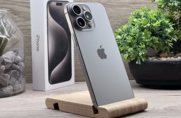 iPhone 15 Pro Max Natural Titanium 256GB 2 ÉV Garanciával Számlával 90% Aksi