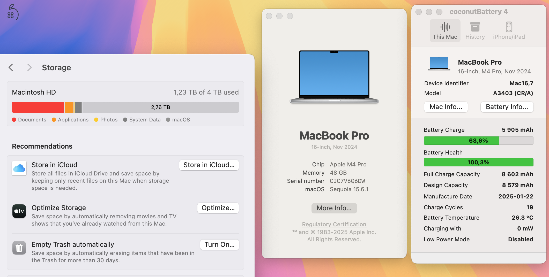 MacBook Pro 16 - M4 Pro - 4 TB SSD / 48 GB - 2025 - újszerű