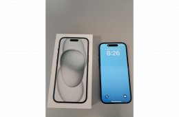 Iphone 15 Black 128 GB dobozos, garanciás, 100% akku