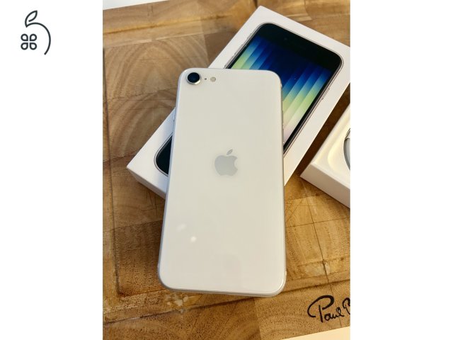 Használt Iphone SE3 64 GB Starlight fehér, tökéletes állapot, független