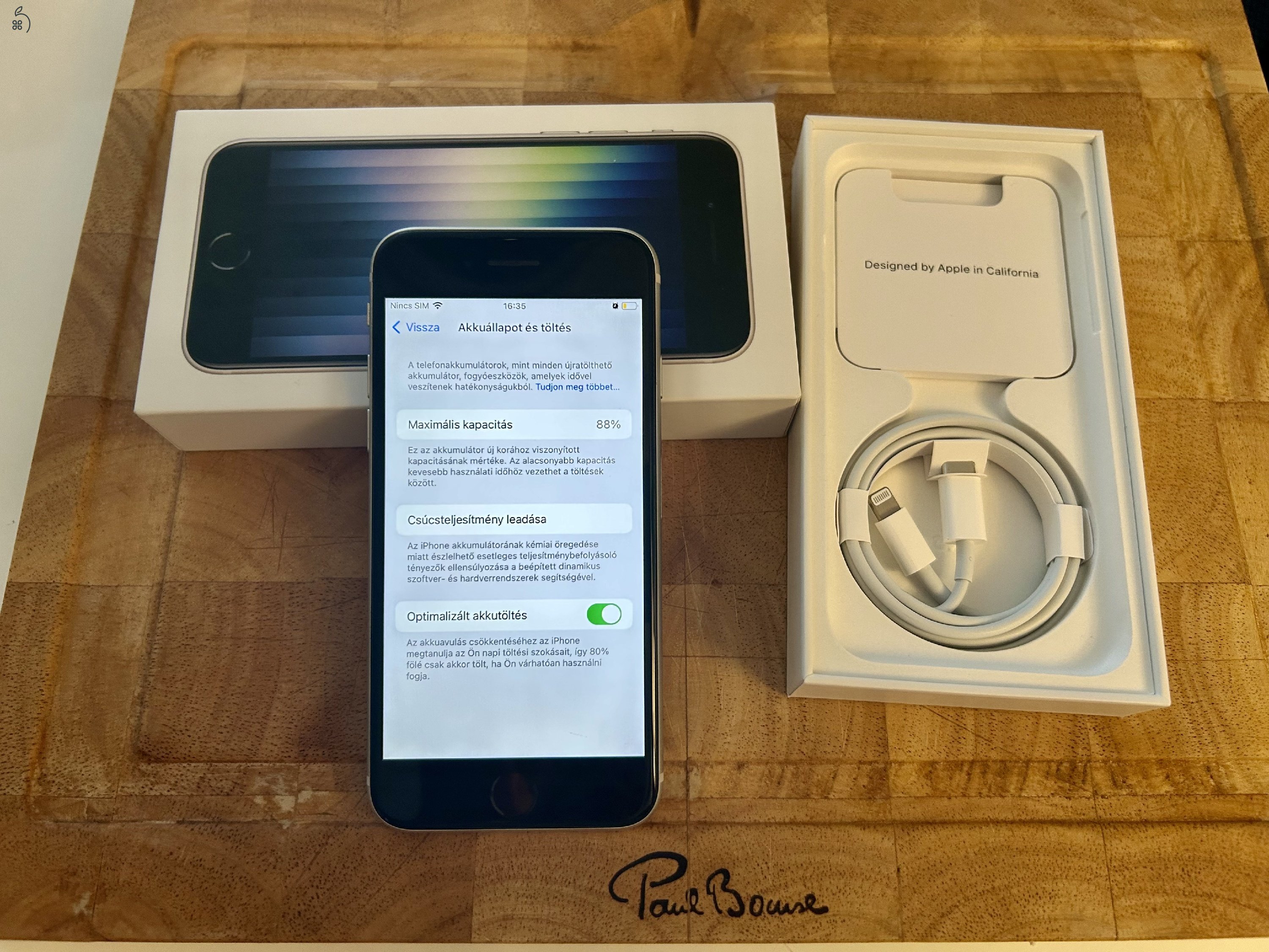 Használt Iphone SE3 64 GB Starlight fehér, tökéletes állapot, független