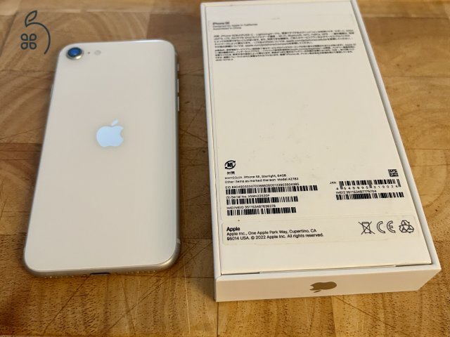 Használt Iphone SE3 64 GB Starlight fehér, tökéletes állapot, független