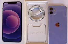 iPhone 12 64GB Purple karcmentes gyári állapotban, kártyafüggetlen, ajándék tokkal