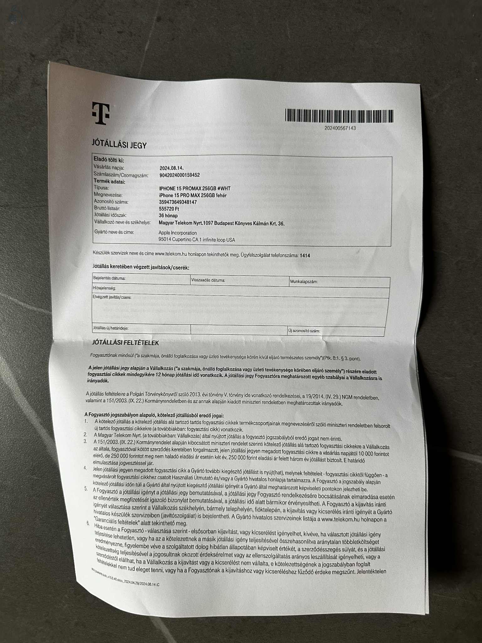 Gyönyörű fehér 15 pro max, garancia 2027.08, akku 88%, független