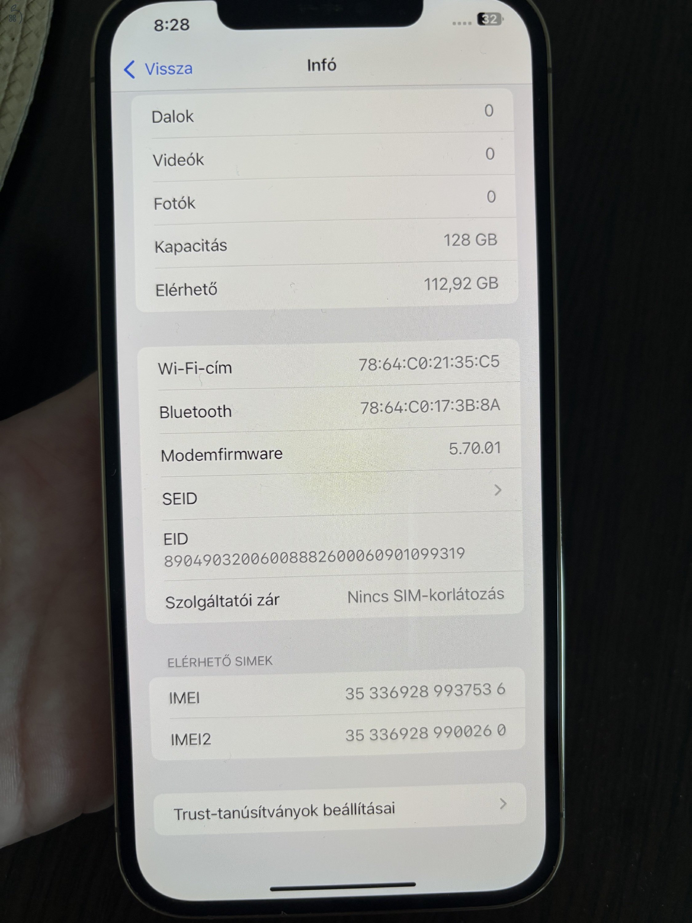 iPhone 12 Pro Max 128 Gb Gold 100% Független 