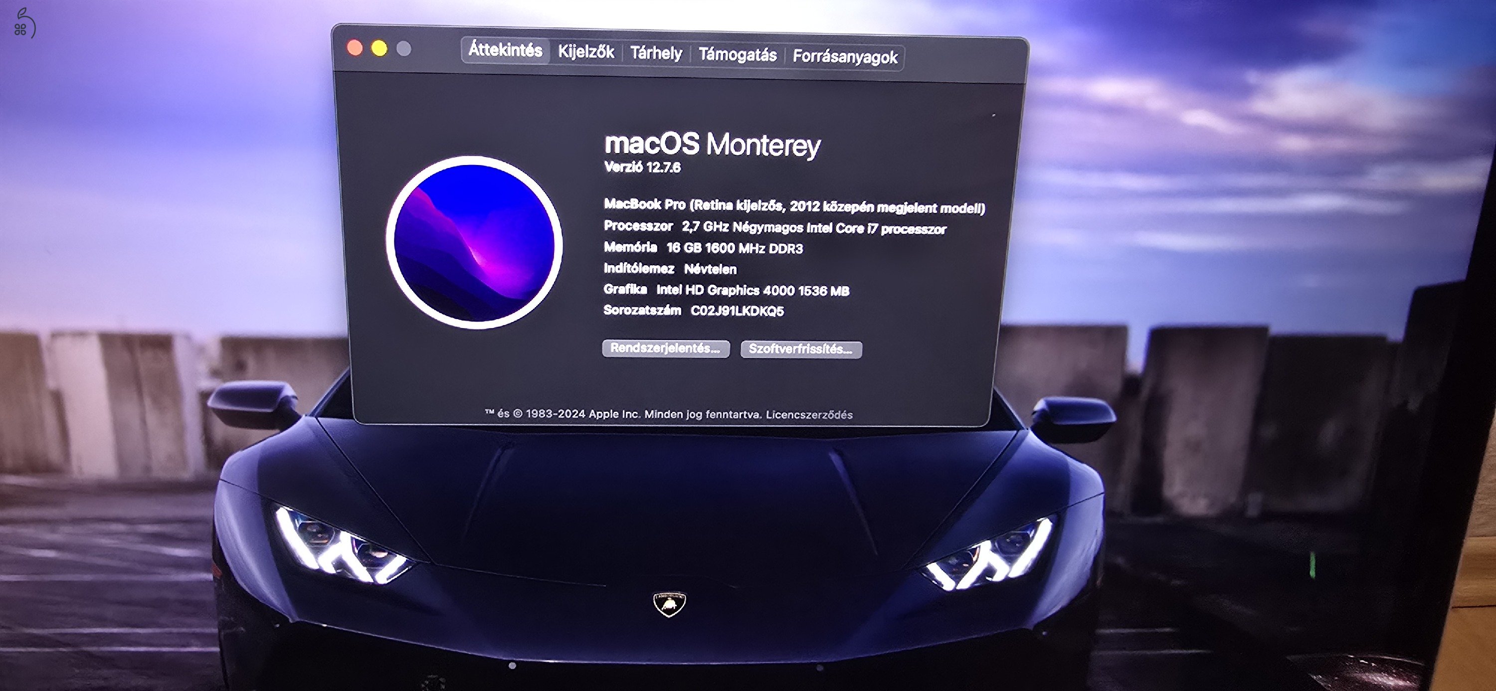 Eladó MacBook Pro 15” (Mid 2012, MacBookPro10,1) új akkuval