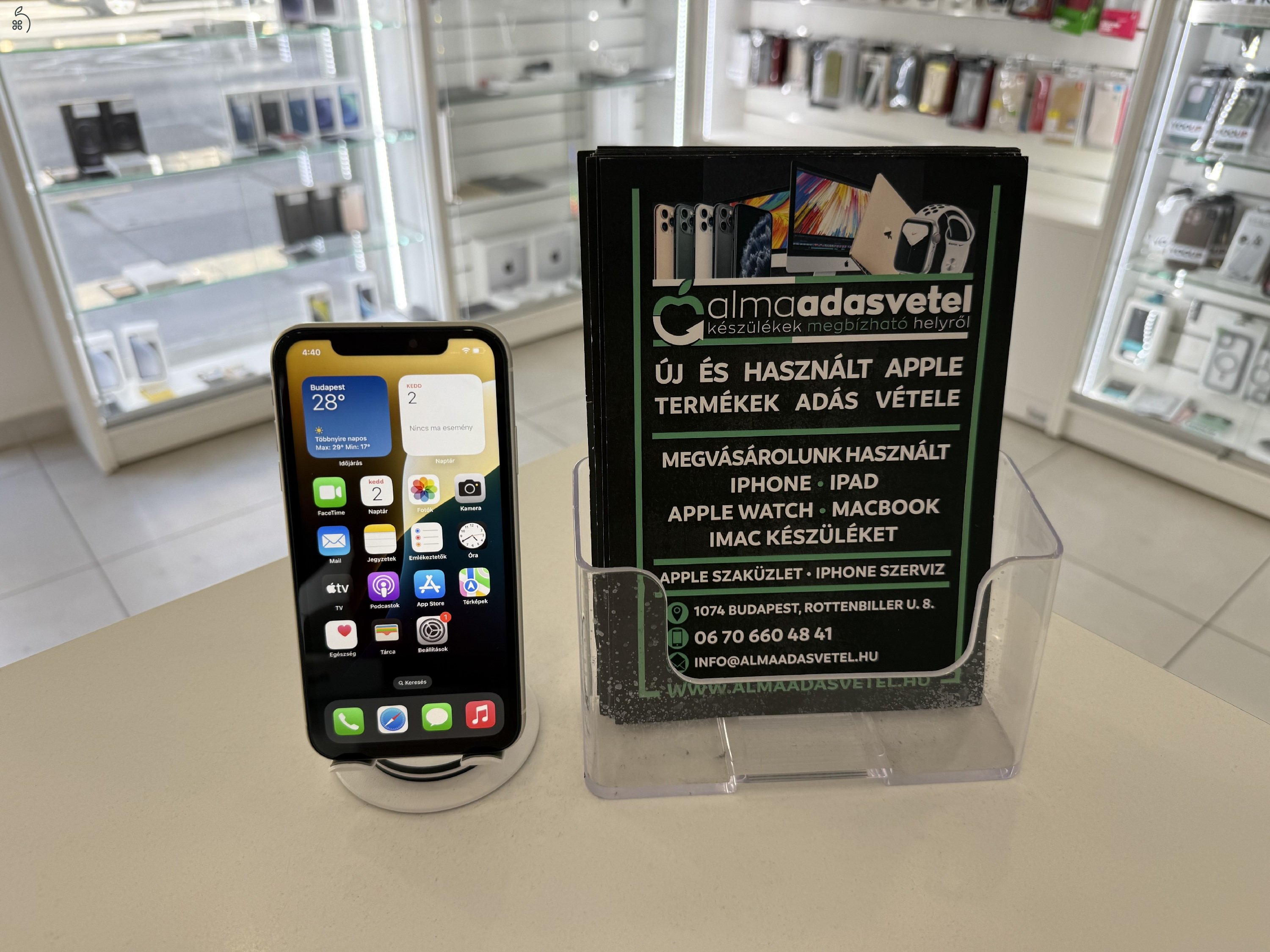 iPhone 11 256GB Független Használt/1-3 hónap gar./Akku 100%/p4439