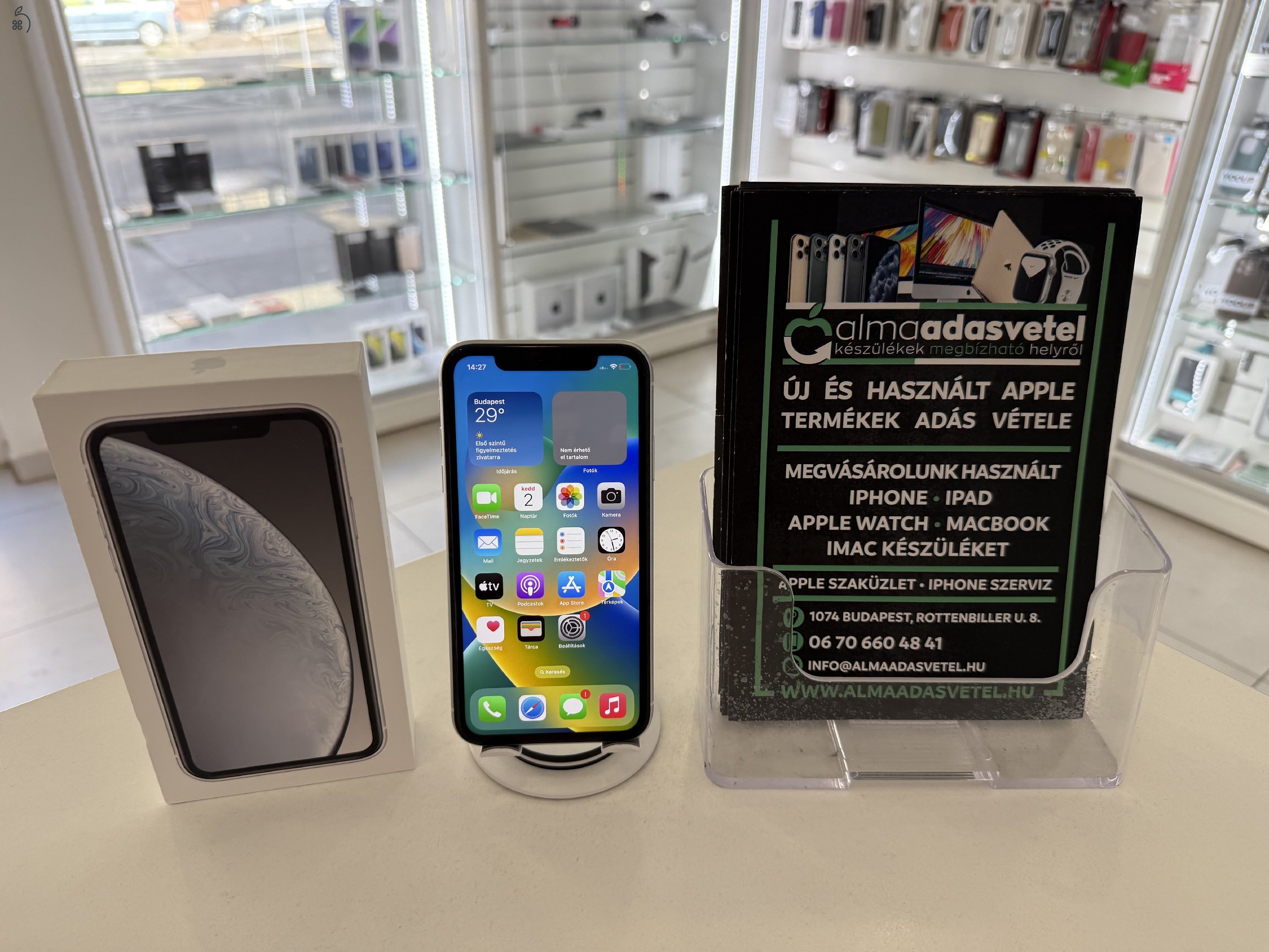 iPhone XR 64GB Független Megkímélt/1 hónap gar./Akku 80%/p4442