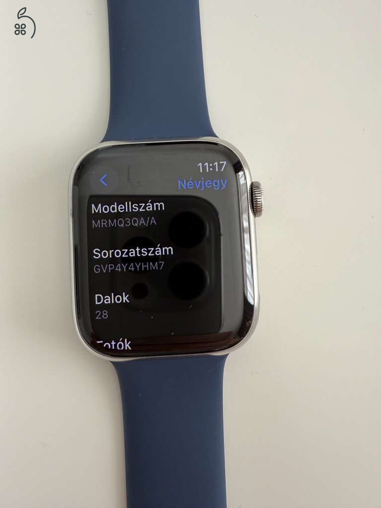 Apple Watch Series 9, 45 mm – ezüst rozsdamentes acél, garanciás, GPS+LTE változat
