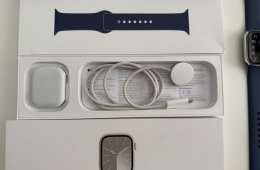 Apple Watch Series 9, 45 mm – ezüst rozsdamentes acél, garanciás, GPS+LTE változat