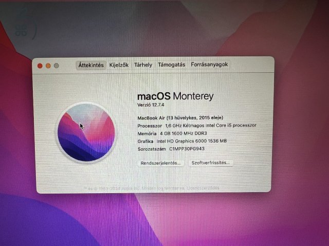 Macbook Air 13” 2015 early 128/4 GB i5