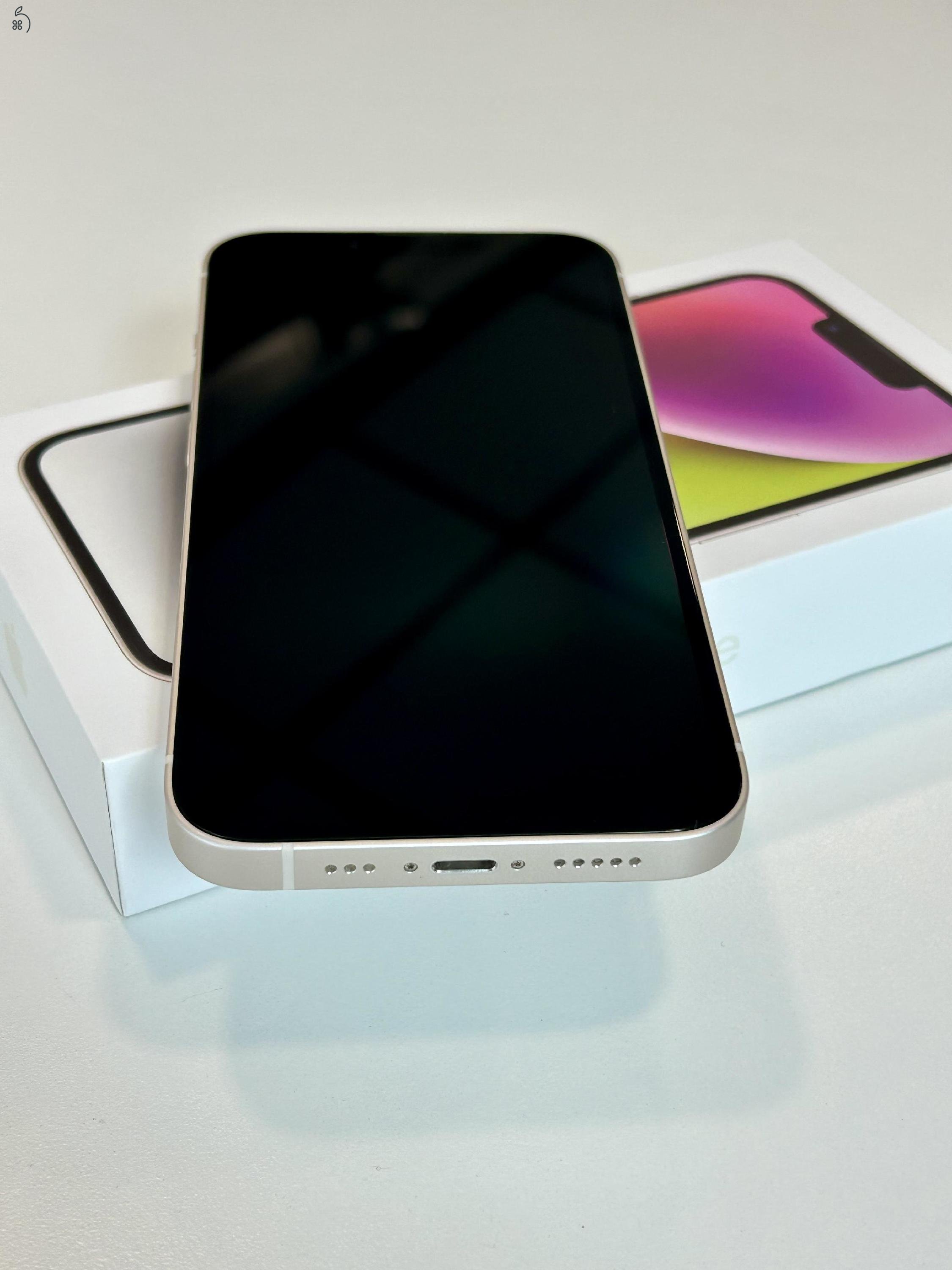 Újszerű iPhone 14 Starlight 256GB! Független 3Hó Gar + Beszámítás! 