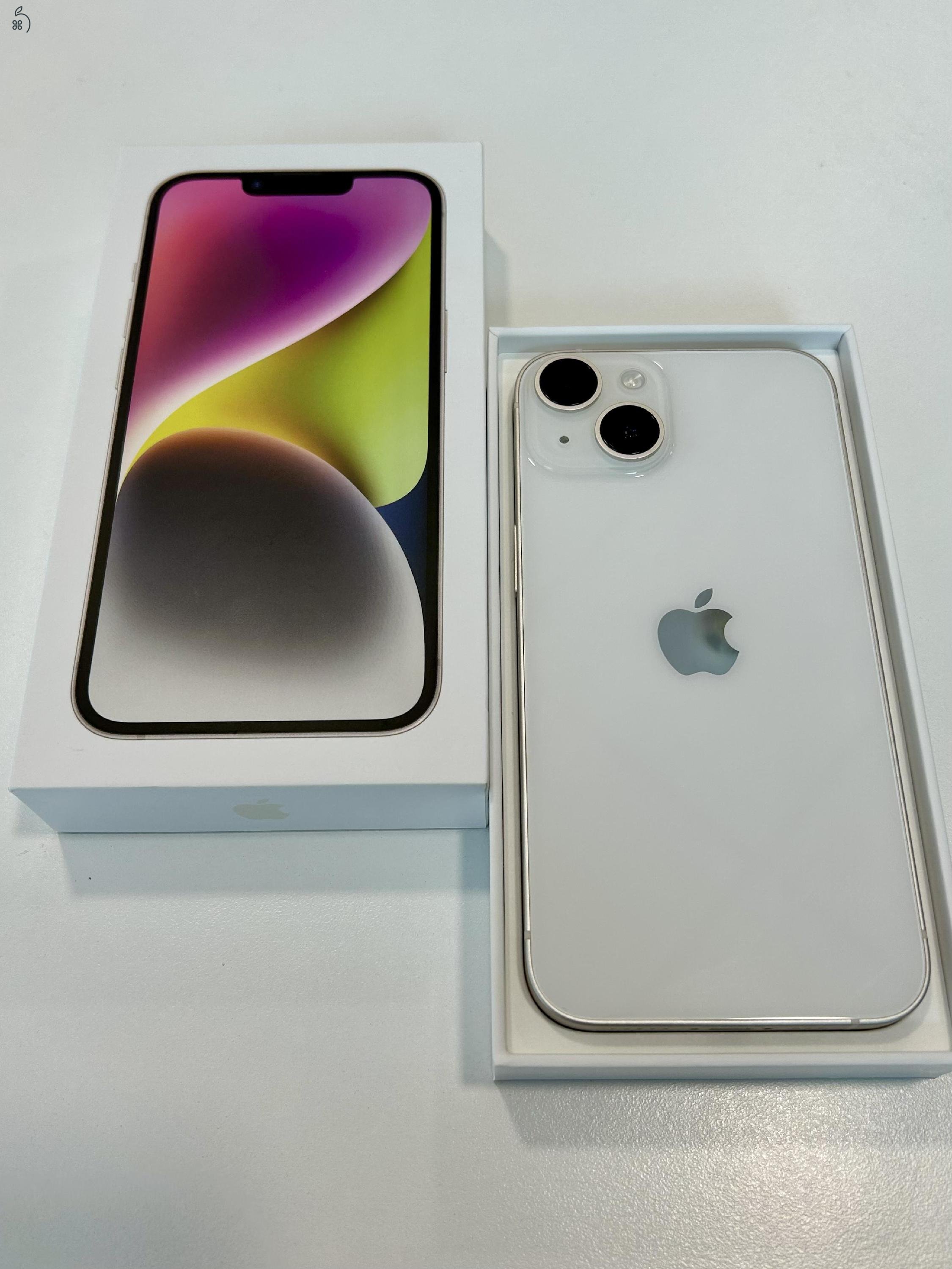 Újszerű iPhone 14 Starlight 256GB! Független 3Hó Gar + Beszámítás! 