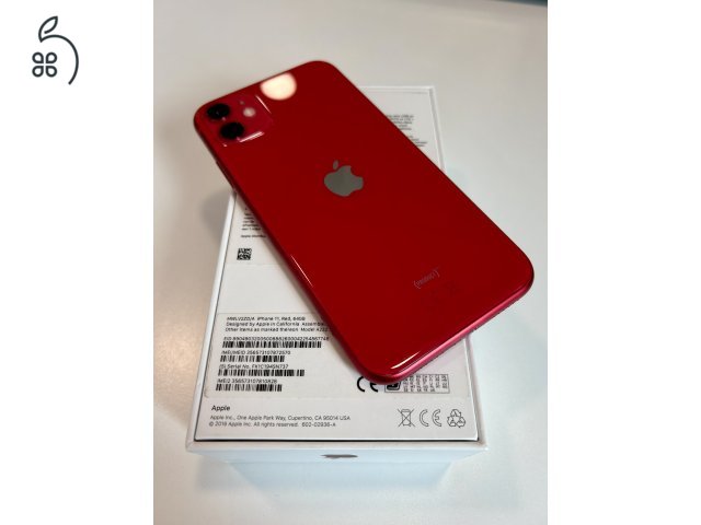 Megkímélt iPhone 11 RED 64GB 100% Akku