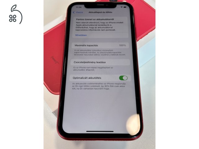 Megkímélt iPhone 11 RED 64GB 100% Akku